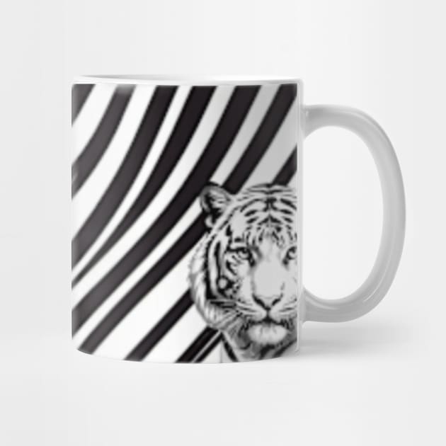 Black and White Tiger stripes Mug by Craftycarlcreations